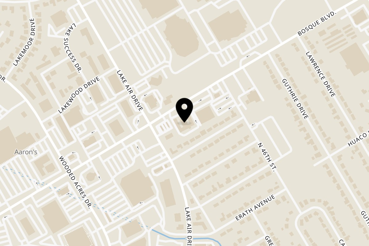 Map showing the location of MOROSO Italian Ristorante on 4700 Bosque Blvd in Waco